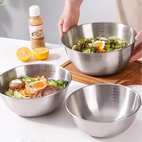 4 Pack Stainless Steel Mixing Bowl Set, Microwave and Dishwasher Safe,Ideal for Baking, Prepping, Cooking and Serving Food
