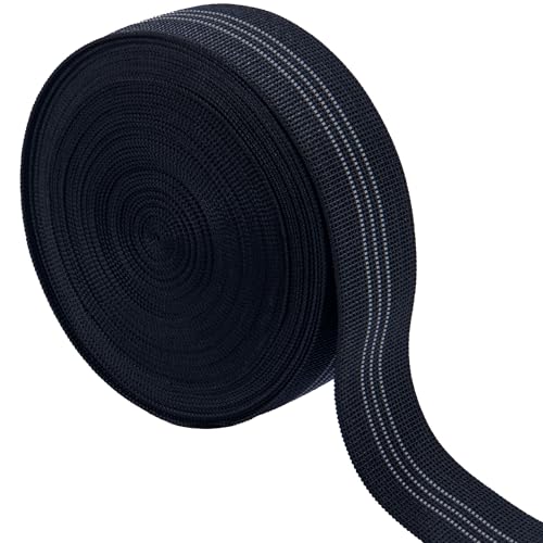 GLOREIEY Upholstery Webbing Chair Couch Material Replacement,Webbing Latex Band, Elastic, Support Straps, Replacement Kit,for Couch, Stretchy Spring Alternative, Furniture Repair (Black, 10m/32ft) - color: Black, size: 10m/32ft