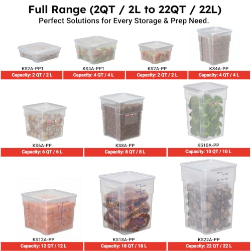 2 Pack 2 QT Commercial Airtight Food Storage Containers, BPA-Free Translucent Polypropylene, Stackable Ingredient Bin for Prep & Nuts, Shallow Model - size: 2 X 2.0(QT)-Shallow
