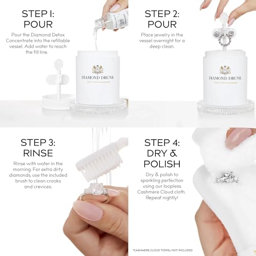 Diamond Drunk Concentrate Refill - Non-Toxic, Fine Jewelry Cleaner for Diamond, Gold, & Platinum Rings & More - 2 Months Supply of Safe, Sustainable Cleaner to Restore Shine - color: Alchemist Rose