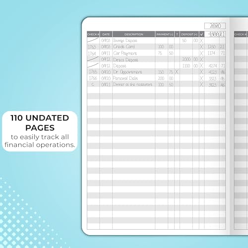 Clever Fox Check Register Book, Checkbook Ledger, 5.8x8.3 Dark Teal - color: Dark Teal, size: A5 (5.8'' x 8.3'')