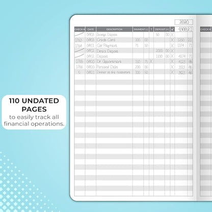 Clever Fox Check Register Book, Checkbook Ledger, 5.8x8.3 Dark Teal - color: Dark Teal, size: A5 (5.8'' x 8.3'')