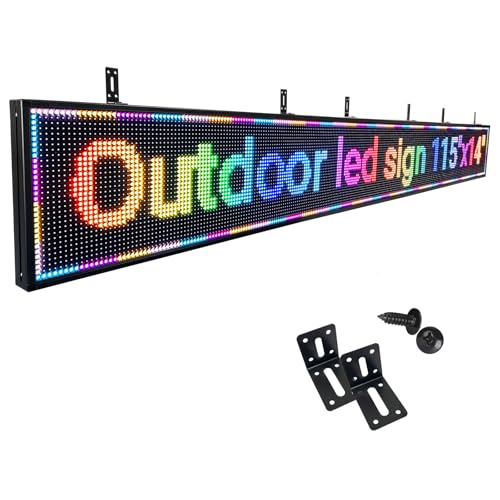 P10 Programmable Led Sign Display Digital Open Sign Custom Banner Outdoor Signs For Businesses Advertising Message Board Word Light Wifi Control High Brightness Neon 115"X14" - size: P10 115"x14"x2" Indoor/Outdoor