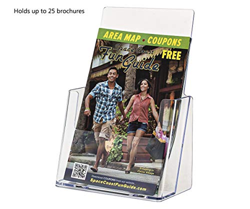 Marketing Holders 12 Pack Brochure Holder for 6" Bifolds Clear Acrylic Countertop Literature Organizer Space Saving Slant Back Booklet Dispenser for Trade Shows Expos and Conventions - size: 6" Wide
