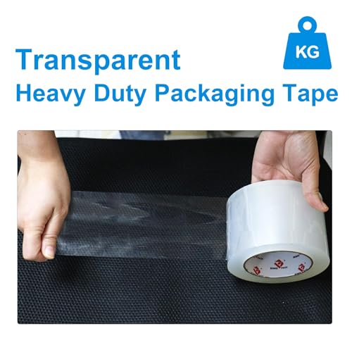 BOMEI PACK 3" Clear Wide Packing Tape 2 Rolls, Total 110Y - 3 inch x 55 Yards, 2.4 mil Thick, Heavy Duty 3 Inch Wide Packaging Tape for Shipping, Mailing, Moving & Storage