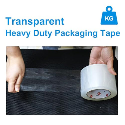 BOMEI PACK 3" Clear Wide Packing Tape 2 Rolls, Total 110Y - 3 inch x 55 Yards, 2.4 mil Thick, Heavy Duty 3 Inch Wide Packaging Tape for Shipping, Mailing, Moving & Storage