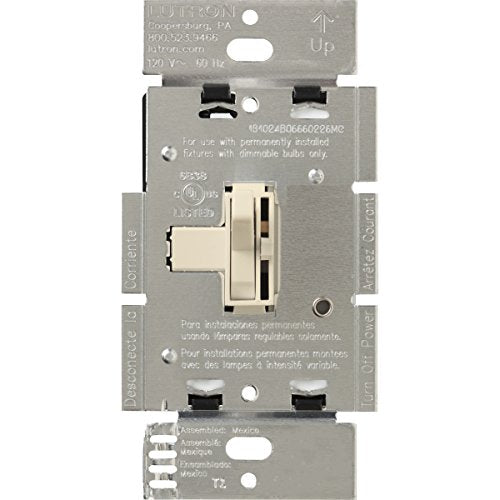 Lutron Toggler 1000-Watt Single-Pole Incandescent Dimmer Switch, AY-10P-LA, Light Almond - color: Light Almond