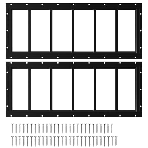 NeatiEase 2 Pack Shed Windows 10"x35", Transom Window Fixed Design with Tempered Glass for Playhouses, Sheds, Garage and Chicken Coops (Black) - color: Black