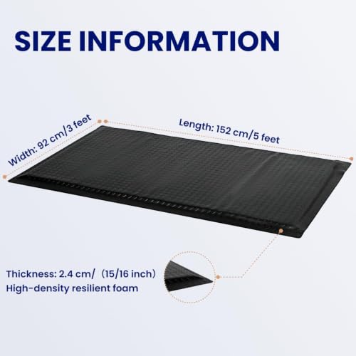 3ft x 5ft Anti Fatigue Mat, Industrial Grade Anti Fatigue Ergonomic Standing Mat 15/16" Thick Heavy Duty Workshop Floor Mat for Leg & Back Pain (Black, 3 * 5 ft) - color: Black, size: 3*5 ft