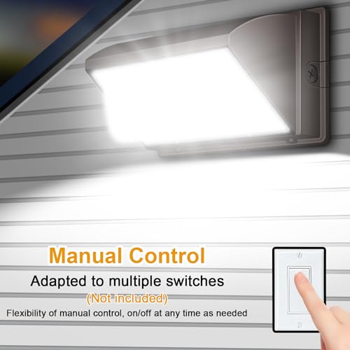 120W LED Wall Pack Light 18000LM 100-277V LED Security Flood Wall Mount Exterior Fixture IP65 Waterproof Commercial Industrial Building Outdoor Wallpack Lights for Barn,Yard,Garage 4 Pack - size: Standard /120/no photocell-4Pack