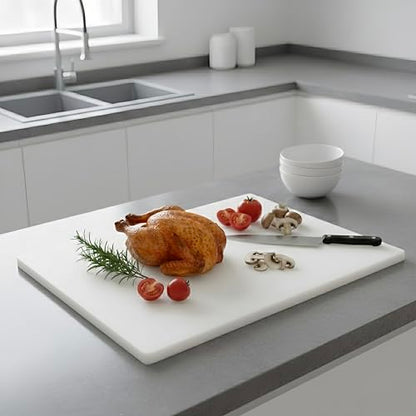 Commercial Cutting Board, Plastic Poly Kitchen Board Dishwasher Safe, Heavy Duty Food Prep Surface for Restaurant Use (24"L x 18"W x 0.57"Th) - color: White, size: 24"L x 18"W