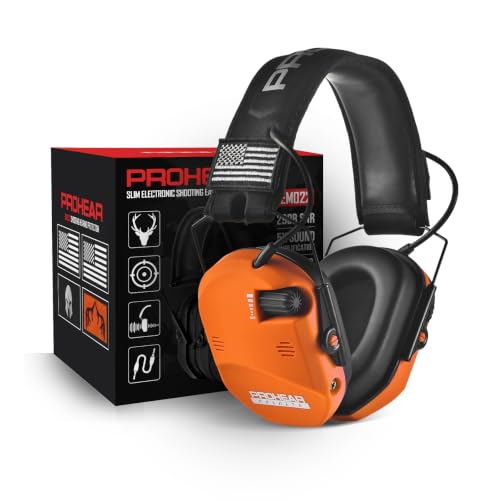 PROHEAR 022 Electronic Ear Protection for Shooting & Hunting - 29dB SNR Noise Reduction, 4 Omnidirectional Microphones - color: Electronic Ear Protection-orange