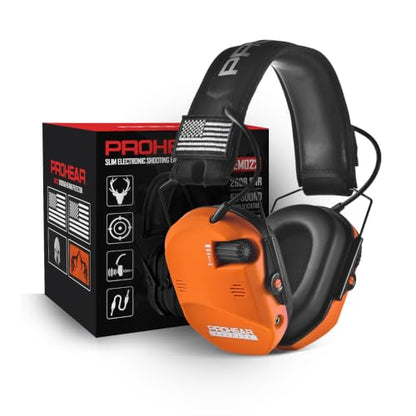 PROHEAR 022 Electronic Ear Protection for Shooting & Hunting - 29dB SNR Noise Reduction, 4 Omnidirectional Microphones - color: Electronic Ear Protection-orange