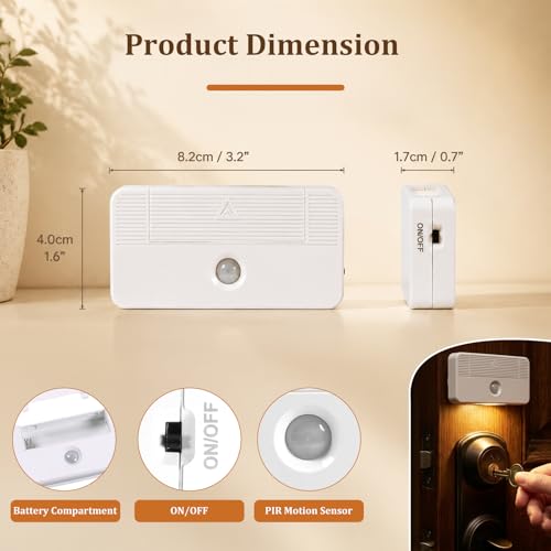 Keyhole Light 2 Pack, Wireless Motion Sensor Door Light with PIR