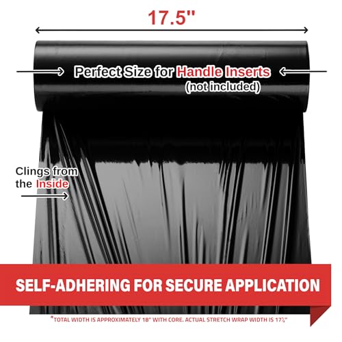 Simply Cool Stretch Wrap 17.5 Inch 80 Gauge Shrink Wrap Black - color: Black, size: 1 Pack