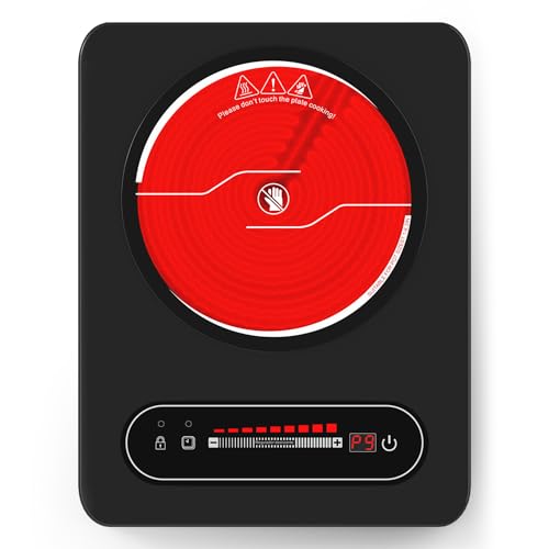 VBGK Single Burner Electric Cooktop,110V 1800W Electric Stove Top with LED Touch Control,10 Power Levels, 4 hTimer, Safety Lock,single burner cooktop Overheat protection - size: electric cooktop 30 inch