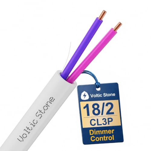 18/2 0-10V Dimming Dimmer LED Control Wire, True 18 AWG, ETL Listed CL3P - size: 100 FT