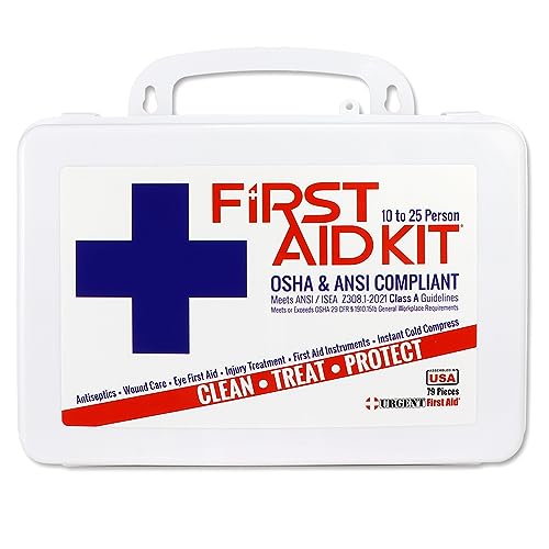 OSHA & ANSI Class A, Metal First Aid Kit, 25 Person, 79 Piece Emergency Kit