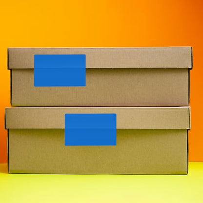Blue Rectangle Labels 3" x 2" Color Coding Stickers Roll 500 Pcs - color: Blue