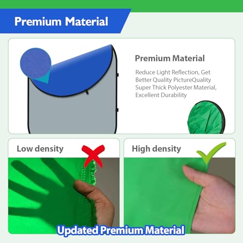 Green Screen Chromakey Backdrop with Stand,Portable 59 * 39inch Blue&Green Screen 2 in 1 Pop Up Collapsible Backdrop for Photo and Video Shooting,Gaming(Green & Blue) - color: Green&Blue