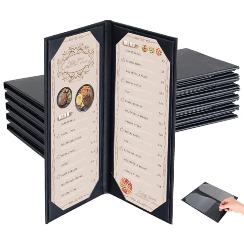 5pcs 2 Page Restaurant Menu Covers 4.25 x 11" with PVC Cover - size: 5 pcs/4.25 x 11"/2 views