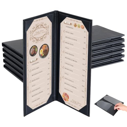 5pcs 2 Page Restaurant Menu Covers 4.25 x 11" with PVC Cover - size: 5 pcs/4.25 x 11"/2 views