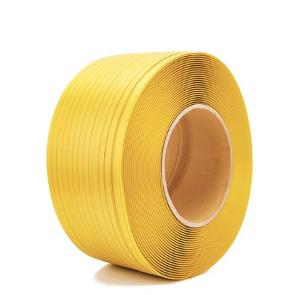 Poly Strap, Polypropylene(PP) Yellow Strapping Roll, 1/2" Width, 6600ft+280ft - Ideal for Packaging and Shipping