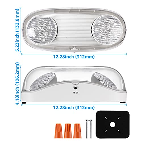 LEONLITE 4-Pack Wet Location LED Emergency Lights IP65 Waterproof White - color: White