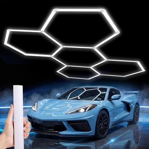 LZHOME Hexagon 5000K LED Garage Lights: 25 Pack Updated 1.31-inch Wider Size,26300LM Super Bright Hex Lighting Ceiling LED Shop Light for Garage, Car Detailing, Workshop, Warehouse, Gym, Basement - size: 5 HEX