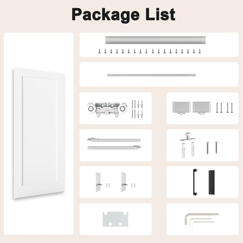 BarnSmith 36"x84" Concealed Sliding Barn Door with Soft Close Hardware Kits - size: 36''x84''