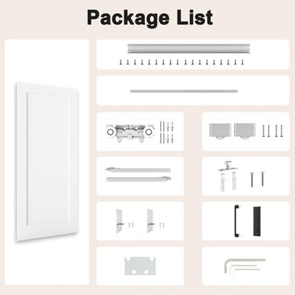 BarnSmith 36"x84" Concealed Sliding Barn Door with Soft Close Hardware Kits - size: 36''x84''