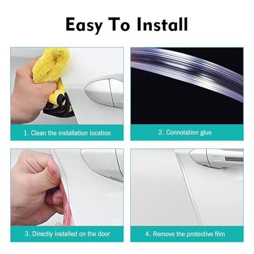 Car Door Edge Guards Clear, 16.4FT Door Edge Guards, Car Door Protector with U-Shaped, Scratch Resistant Edge Protective Trim, Auto Accessories, Universal for Most Vehicle
