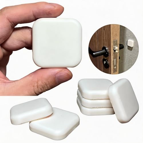 Door Stoppers for Wall, Silicone Door Knob Wall Protector, Square White - size: 6pcs, Square, White