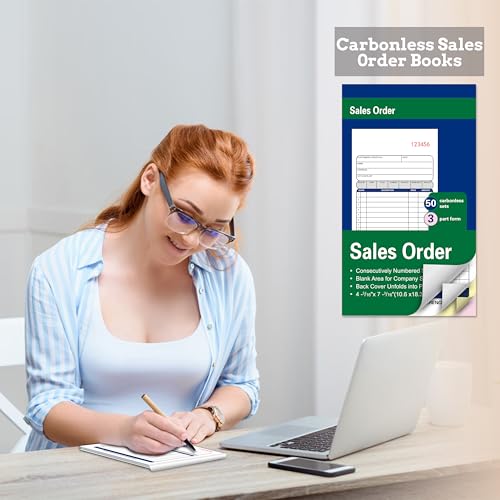 2 Pack Sales Order Books,3-Part Carbonless,4-3/16 x 7-3/16 Inches,50 Sets - color: 2 Books-small -3 Part