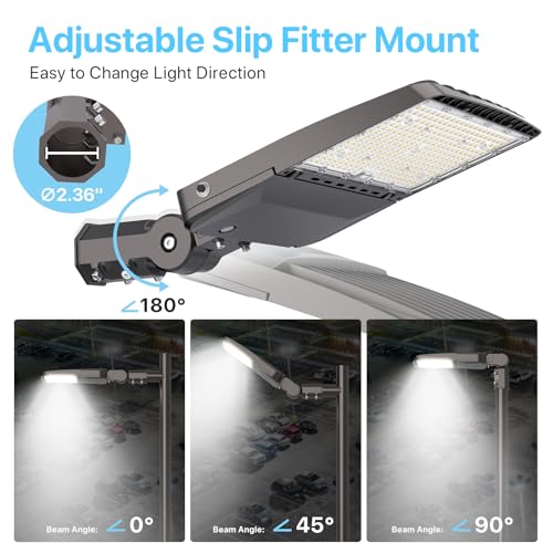 HYPERLITE LED Parking Lot Lights 150W UL Certified IP65 LED Pole Light with Dusk to Dawn Photocell - 5000K 25,500lm Equivalent to 600W HPS/HID- Adjustable Slip Fitter Mounting