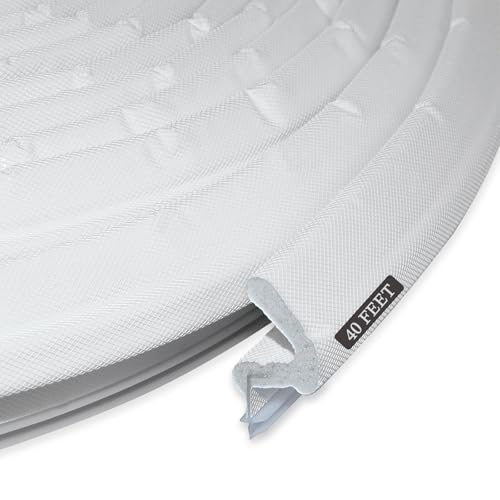 LSGCQ Kerf Weather Stripping for Door Seal Strip, 40 Ft, White - color: White, size: 40 Ft