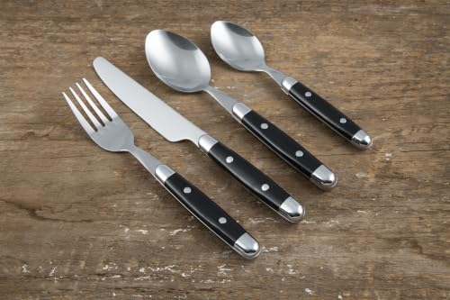 Cambridge Jubilee Black Stainless Steel Silverware Set for 4, 16-Piece - color: Black