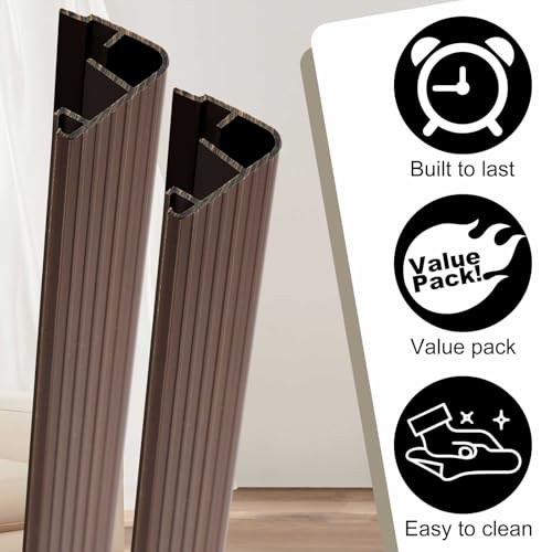 2 Pcs 48" L Fixed Vinyl Sill Threshold Cap 1-3/8 Inches High, Dark Brown - color: Dark Brown, size: 1-3/8,48 Inch