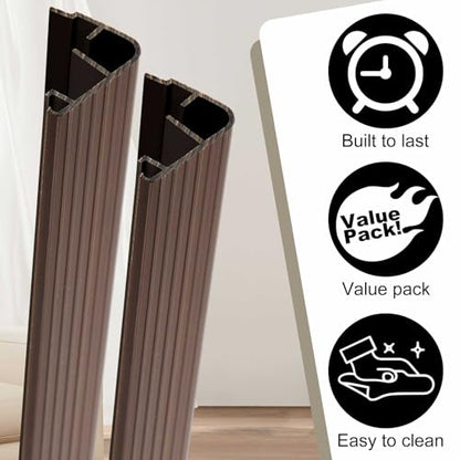 2 Pcs 48" L Fixed Vinyl Sill Threshold Cap 1-3/8 Inches High, Dark Brown - color: Dark Brown, size: 1-3/8,48 Inch