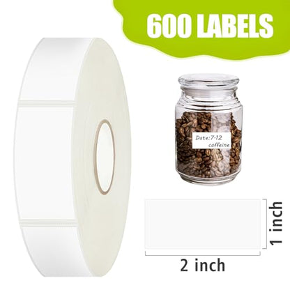 600 Blank Removable Freezer Labels with Perforation Line for Easy Distribution and Use. Waterproof and Oil-Resistant, Suitable for Food Containers, Jars, and Kitchen Organization.(1 "x 2") - size: 600 Pcs - 1 "x 2"