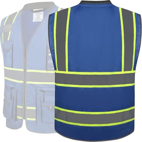 JKSafety Reflective Safety Vest for Men Cushioned Collar JK89 Blue S - color: Bluet1s1, size: Small