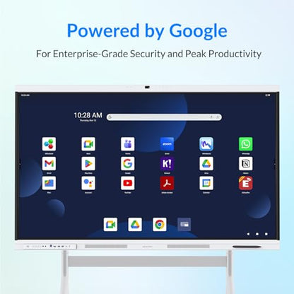 Smart Board, 75" All-in-One Dual System Interactive Whiteboard, Google EDLA Certified Android 14 & Windows 11 Pro Dual OS Touchscreen Digital Whiteboard for Professional Business Meetings