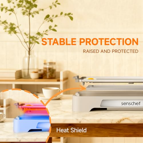Cleansnap Everyday Electric Griddle, Great Gift for Family Feasts - 20” Nonstick Grill with Foldable Anti-Mess Shield, Rapid 1700W Heat & PPG Ceramic Coating, Dishwasher Safe, Vanilla Cream - color: Vanilla Cream