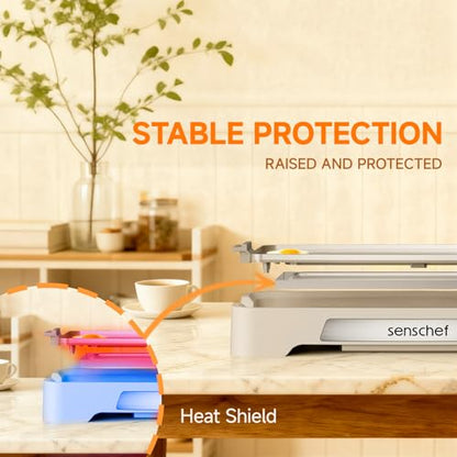 Cleansnap Everyday Electric Griddle, Great Gift for Family Feasts - 20” Nonstick Grill with Foldable Anti-Mess Shield, Rapid 1700W Heat & PPG Ceramic Coating, Dishwasher Safe, Vanilla Cream - color: Vanilla Cream