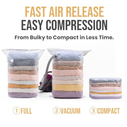 TAILI Cube Vacuum Storage Bags, 8 Pack Combo (3 Jumbo +5 Medium) - color: Cream, size: 8 Combo