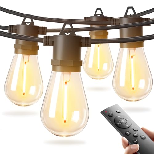 addlon 25FT LED Outdoor String Lights, Waterproof Dimmable Bulbs for Patio - size: 25FT(8 Sockets)