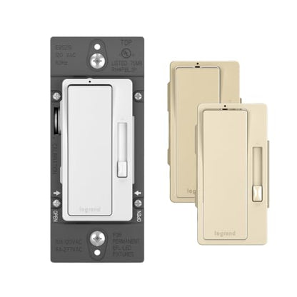 Legrand Radiant 0-10V LED Dimmer Light Switch, Tri-Color, 1-Pack - color: ['White', 'Ivory', 'Light Almond']