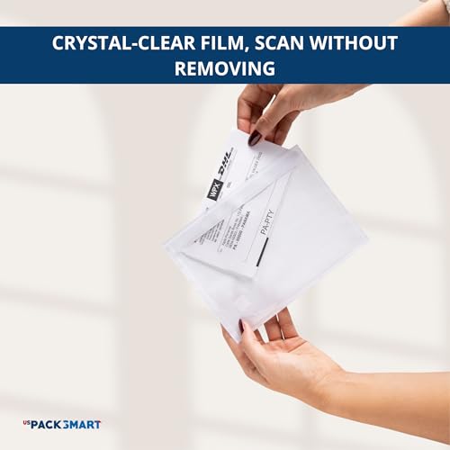 200 Units, 7.5"x5.5" Clear Packing List Shipping Label Envelopes - Heavy Duty Adhesive, Ideal for Labels, Invoices & Documents - size: 7.5"x5.5" | 200 Units
