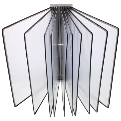ULTECHNOVO Wall Hanging File Organizer A4 Document Organizer with 10-Page Flip Folder Display Wall Mounted Office File for Reference Sheets Library and Workspace - color: Black