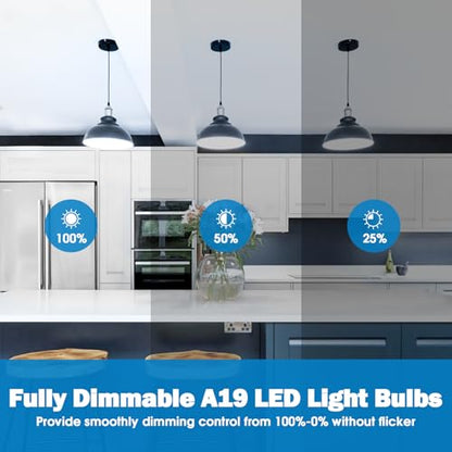 Maylaywood A19 LED Light Bulb 60W Equivalent, Dimmable 6000K Cool White - color: Cool White